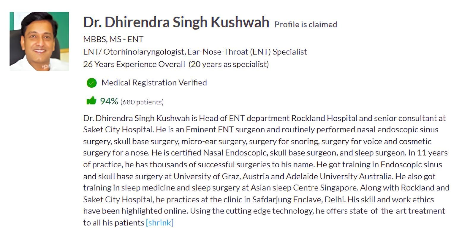 dr dhirendra singh kushwah